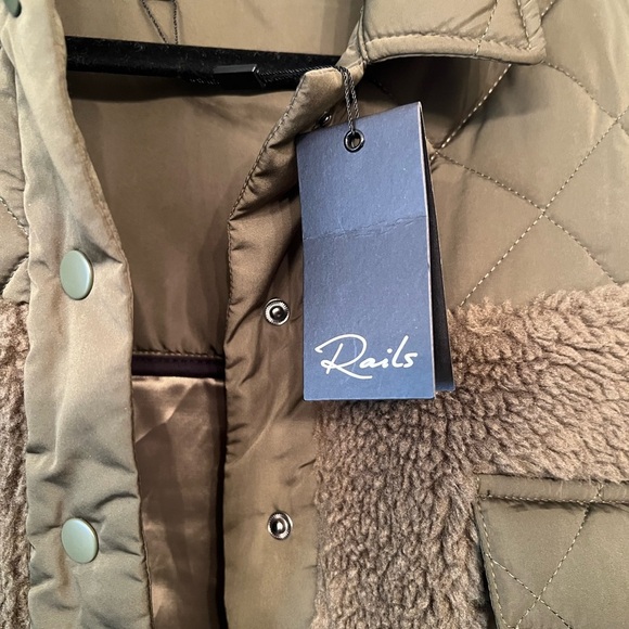 NWT Rails Womens Peyton Quilted Mixed Media Teddy Coat Jacket - Picture 5 of 11